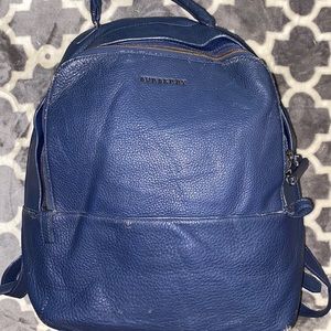 Auth unisex Burberry leather laptop backpack